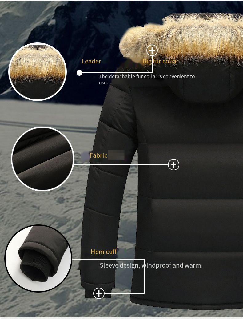 Men's Detachable Hood Winter Jacket With Fleece Lining, Zip-up Front, And Flap Pockets – Long Coat In Brown, Khaki, Black, Navy, Coffee_voghion.com