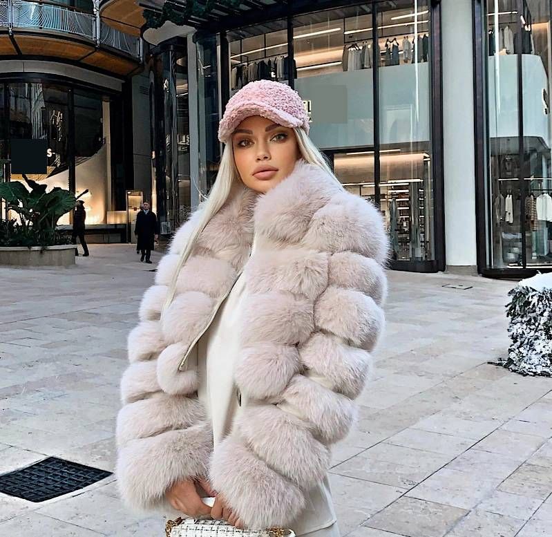 Women's Lapel Imitation Fur Coat Imitation Fox Fur Long Sleeve Patchwork Coat_voghion.com
