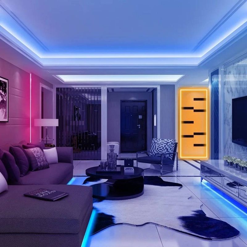 Tira de luces LED RGB de 5 V con control remoto de 24 teclas: barra de luz USB inteligente que cambia de color para retroiluminación de TV, juegos y decoración del hogar._voghion.com