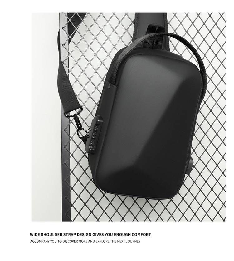 Men's Chest Sling Bag - Ultra-Light Nylon Crossbody Pack For Daily Use & Riding, Compact & Durable, Black/Grey/Navy_voghion.com