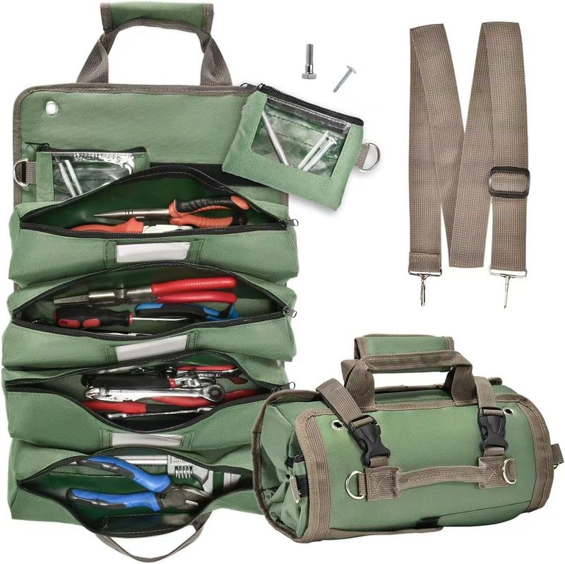 Werkzeugtasche aus Oxford-Gewebe, multifunktionale Aufbewahrungstasche mit großem Fassungsvermögen für Werkzeuge_voghion.com