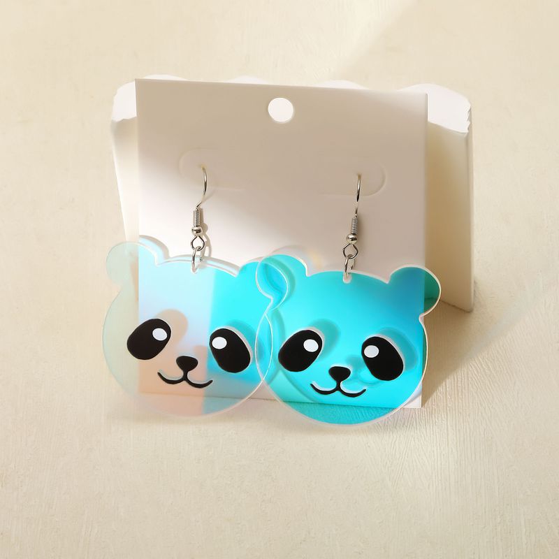 Nuovi orecchini a forma di panda in acrilico ecologico semi-gestiti e laser, carini, in stile cartone animato_voghion.com