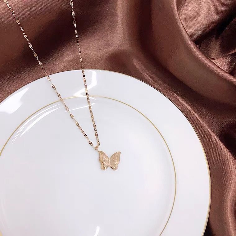 Netizen temperament eenvoudig, licht, luxe dubbellaagse vlinderketting voor vrouwen sleutelbeenketting Instagram_voghion.com