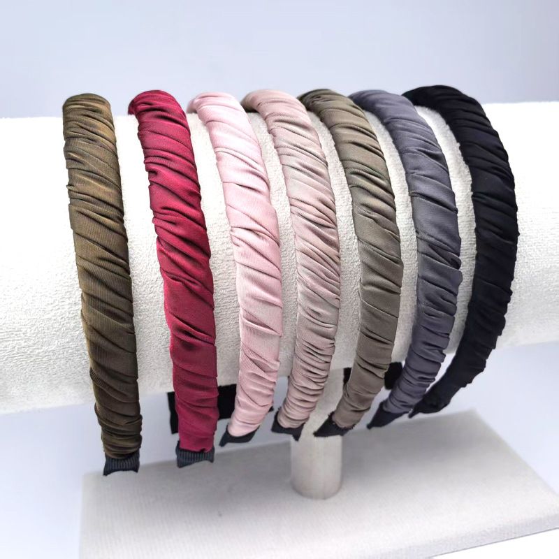 Minimalistyczna plisowana opaska na głowę, uniwersalna opaska do włosów na wyjścia, świeży, modny dodatek do włosów w stylu vintage, elegancka spinka do włosów_voghion.com
