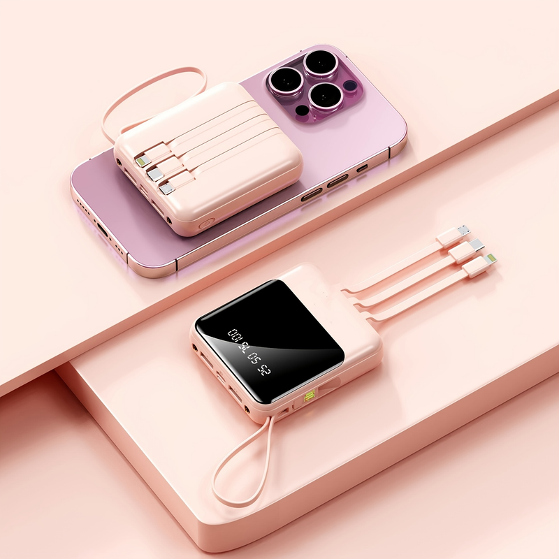 Bärbar batteriladdare 10000mAh Typ C Power Bank, VURC Power Bank Med väggkontakt LED Display Externt batteripaket_voghion.com