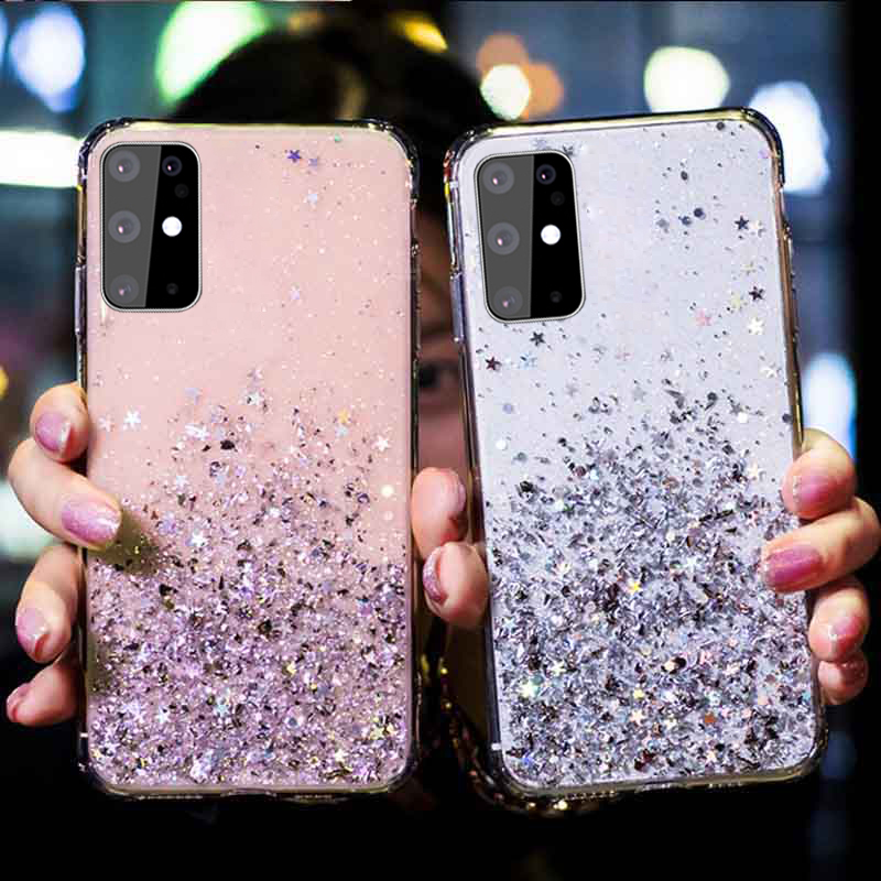 Crystal Glitter Cover fir Huawei P50 Pro P40 Lite E P20 P30 Pro Sequins Silikon Case Huawei Mate 40 Pro P30 Lite P40 Pr_voghion.com