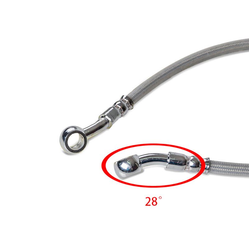Manguera de freno trenzada de 300 mm a 2200 mm para embrague hidráulico M10 de 28 ° Banjo y tubo para motocicleta universal_voghion.com