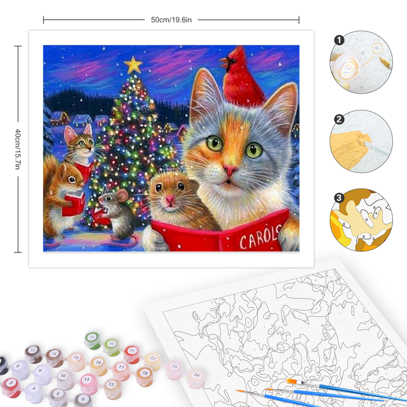 RUOPOTY Classic Paint By Numbers Handmade Decorative Paintings Christmas Cat and Mouse Animals Painting Numbers Home Decor_voghion.com