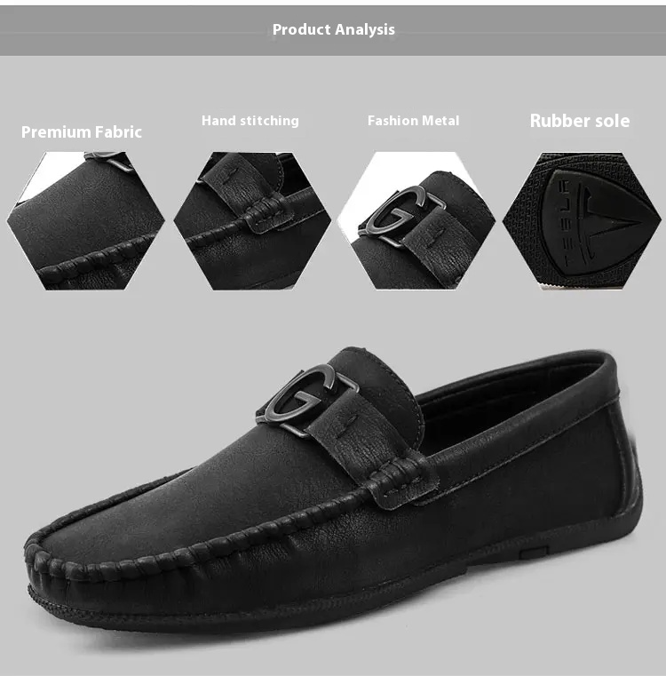 New Doudou Shoes Men's Small Leather Shoes Casual Lazy Shoes_voghion.com