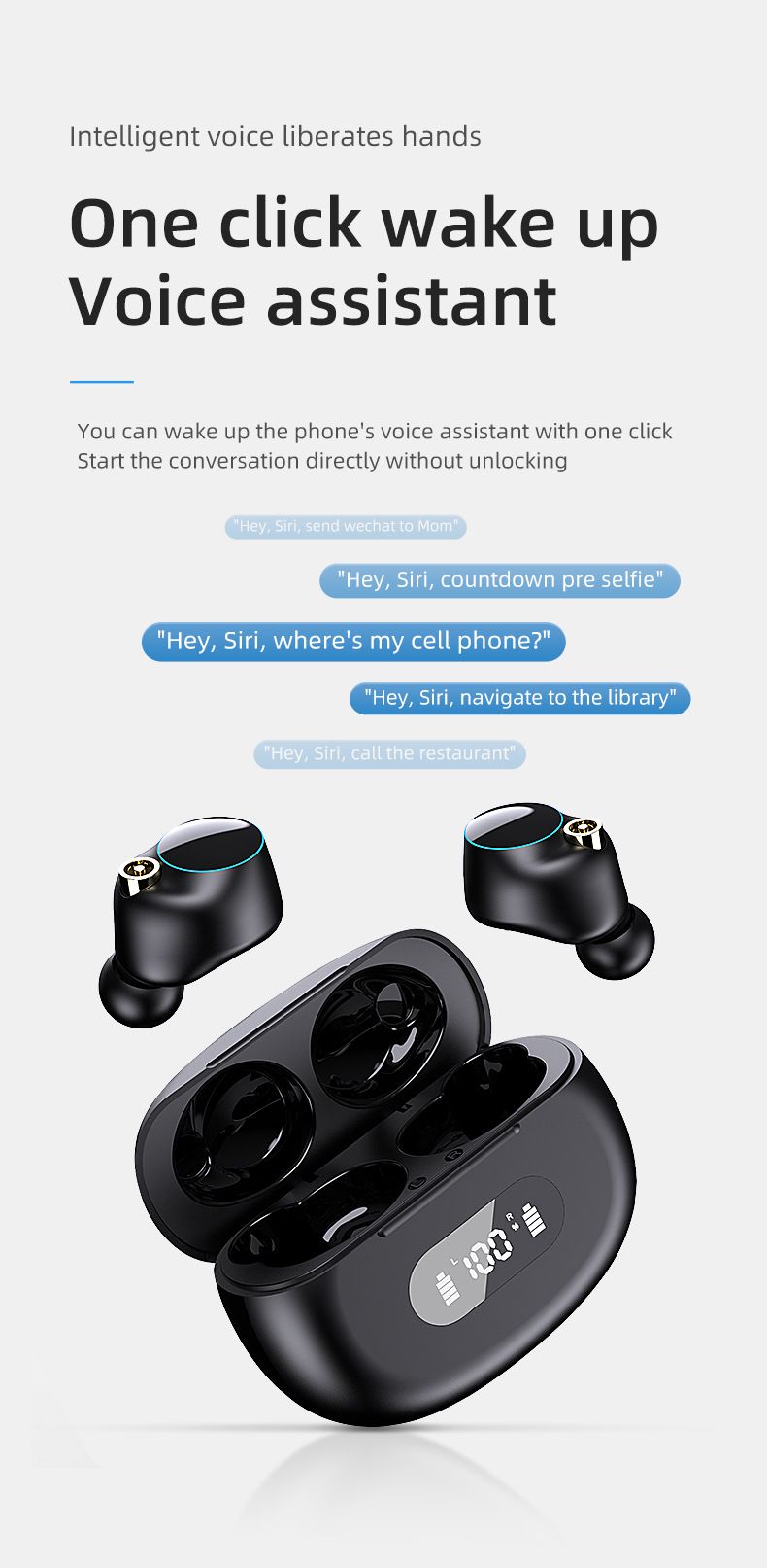 True wireless Bluetooth Headphones YYK-590 Semi-in-ear headphones TWS call noise reduction ultra-long endurance_voghion.com