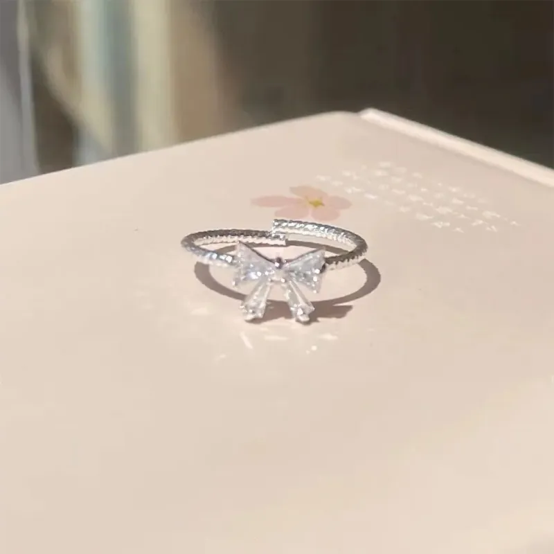 Heta försäljningar Mode ring med multifunktionell rosett, öppen justerbar legering nisch enkel och söt ring, kvinnors smycken accessoarer_voghion.com