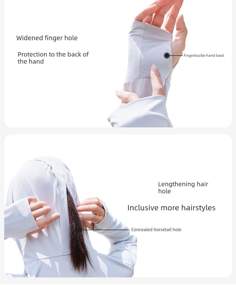 Abbigliamento con protezione solare, tesa larga, sottile, fresco, filato originale_voghion.com