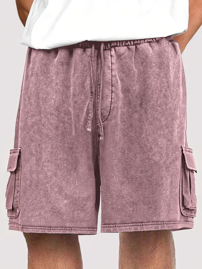 Stylische Cargo-Shorts für Herren mit Kordelzug und mehreren Taschen – dehnbare Freizeitshorts aus Baumwollmischung für den Sommer_voghion.com