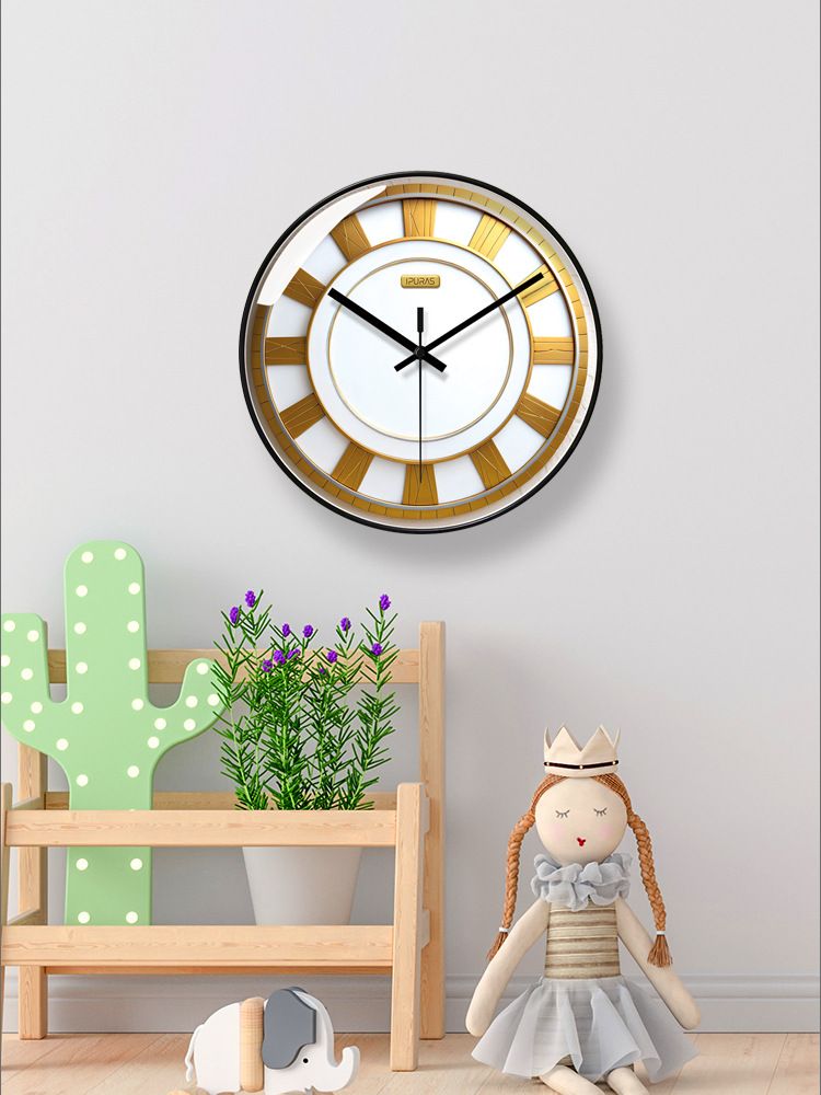 Yipula 7277 Modern Minimalist Fashion Creative Light Luxury Home Living Room Round Sweep Second Quartz Clock_voghion.com