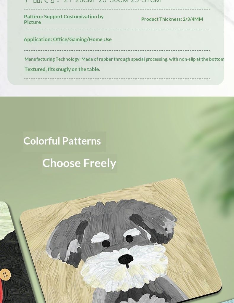 NeoGear Ölgemälde Welpenmaus Kleine Handgelenkauflage Niedliche Desktop Cartoon Mini Pad Büro Rutschfeste Schreibtischmatte_voghion.com