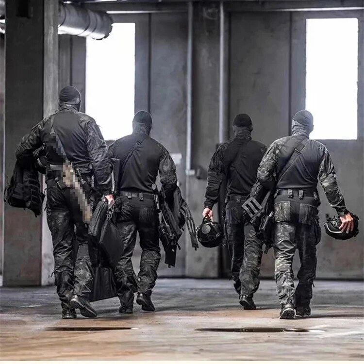 Traje táctico de rana para hombre, ropa Airsoft, Paintball militar, conjuntos de 2 piezas, camisas de asalto SWAT, policía de fuerzas especiales_voghion.com