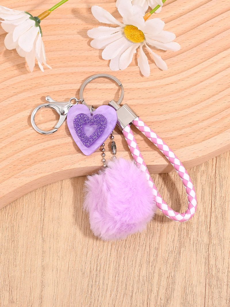 Plüsch Ball Herz Anhänger süße Tasche Schlüsselanhänger Anti-Lost Schlüsselanhänger kleines Geschenk_voghion.com