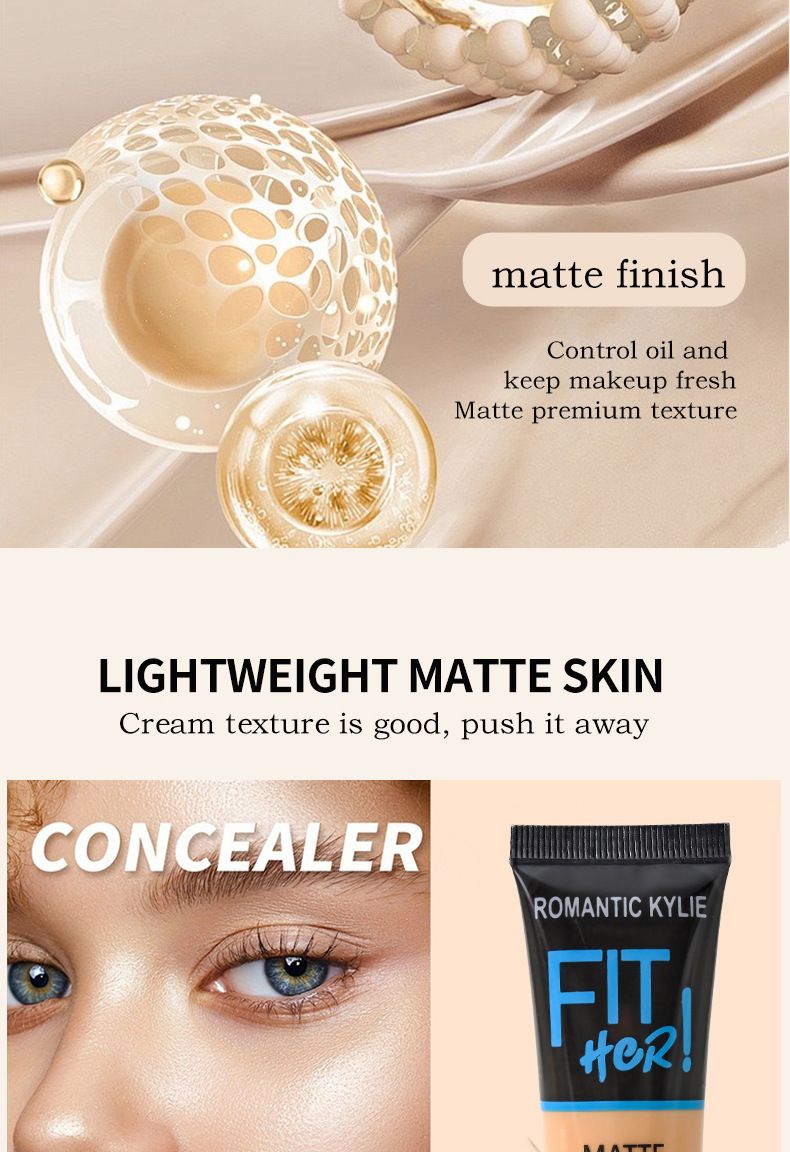 Face Foundation New ROMANTIC KYLIE Concealer Foundation Matte Brightening Long Lasting Makeup Foundation_voghion.com