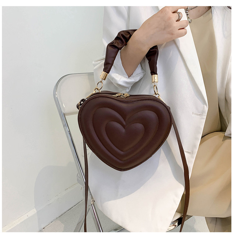 Borse a tracolla firmate a forma di cuore a forma di cuore di amore alla moda Borse a tracolla firmate per donna Borsa con manico superiore in pelle PU solida_voghion.com
