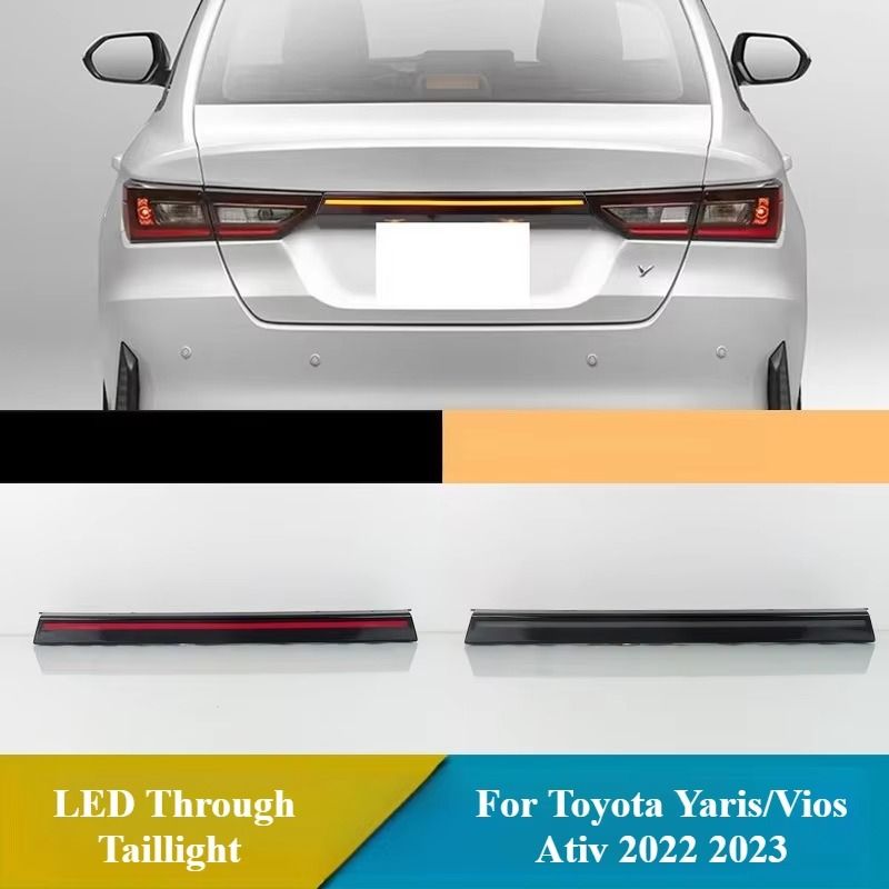 Für Toyota Yaris/Vios Ativ 2022 2023 LED Durch Rücklicht Modifikation Fahren Bremslicht DRL Dynamische Blinker 12V Tageslicht_voghion.com
