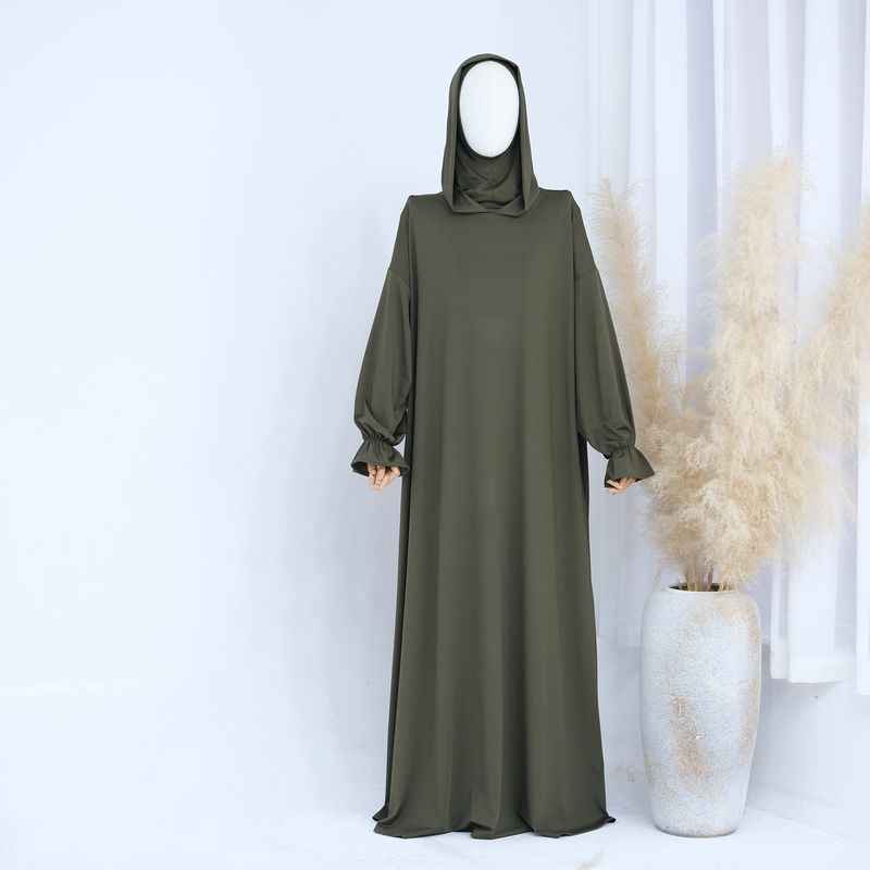 Women's Clothing Solid Color Hooded Casual Robe_voghion.com