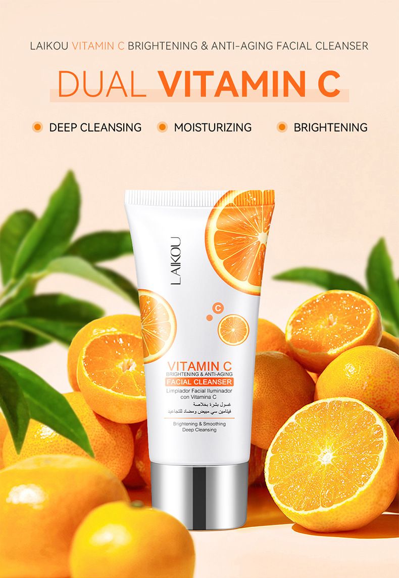 Detergente viso alla vitamina C Leco (scatola colorata) 40 g, detergente per pori, idratante, cura della pelle localizzata_voghion.com