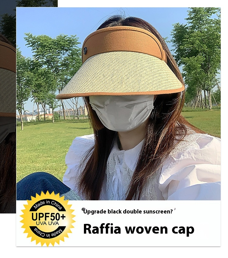 Cappello da sole estivo per bambini 2024, con tesa larga resistente ai raggi UV, tendenza cappello a cilindro vuoto da spiaggia_voghion.com