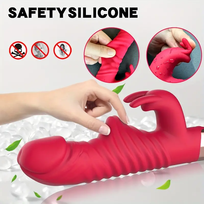 1pc vibrateur de lapin de poussée, vibrateur de gode en Silicone réaliste à charge magnétique télescopique et rotatif 10 Modes de vibration jouets sexuels pour femmes_voghion.com