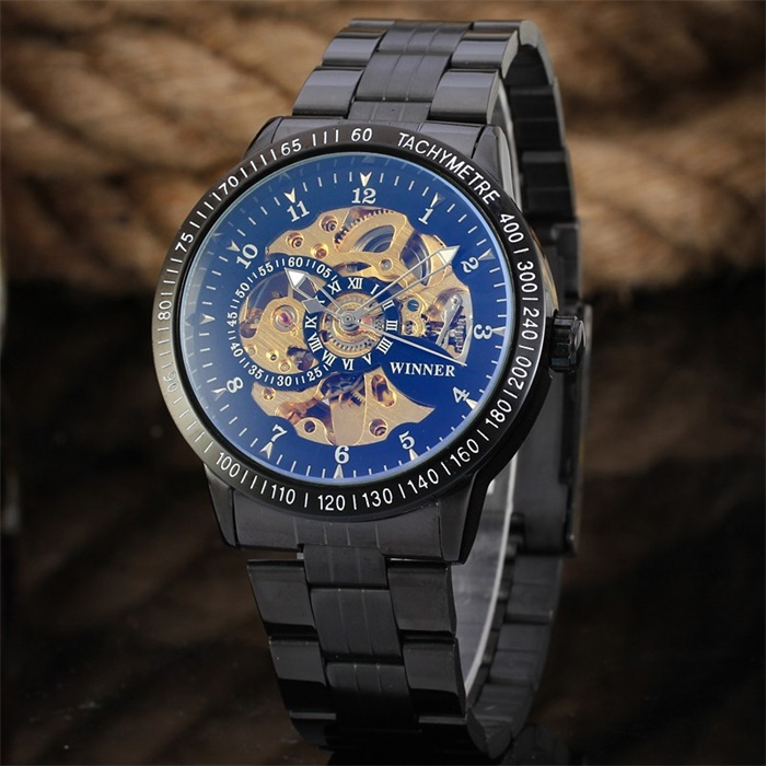 Fashion business leisure double-sided hollow dragon full automatic mechanical watch men's watch_voghion.com