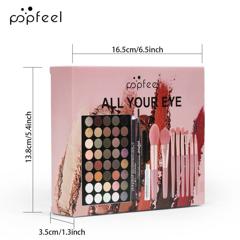 Aplauzuma komplekts Eyeshadow Brow pencil Mascara Eyeliner Acu sejas komplekta kombinācija_voghion.com