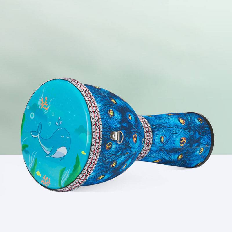 Tobă mare din PVC, 8 inch, tobă mare de mână pentru începători, 10 inch, tobă ușoară din piele de oaie pentru copii_voghion.com
