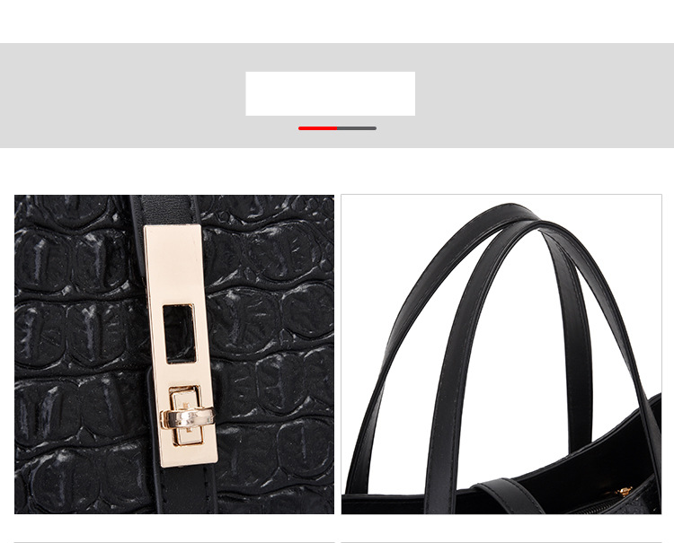 Handbag Set For Women Stylish Women's Shoulder Bag Crocodile Print Handbag Crossbody Bag Three-piece Set Bag_voghion.com