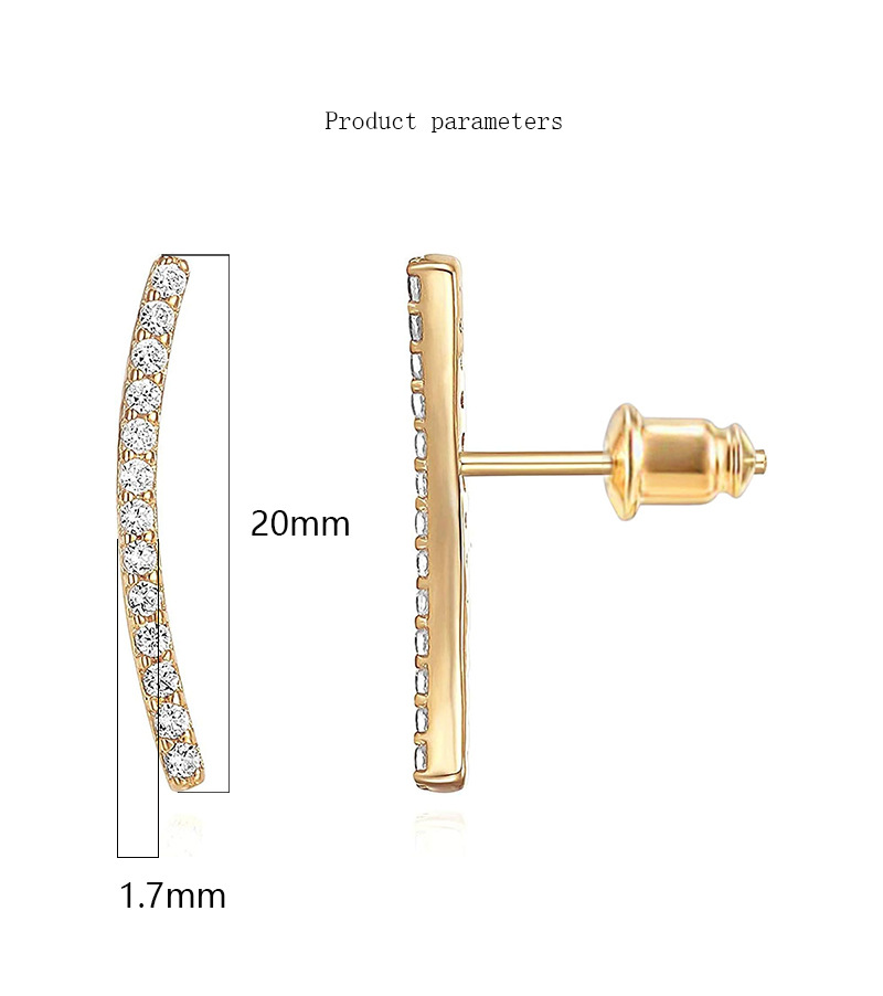 S925 sølv øre nål personlig Arc Diamond øredobber kvinnelige 14 K farge enkle smykker_voghion.com