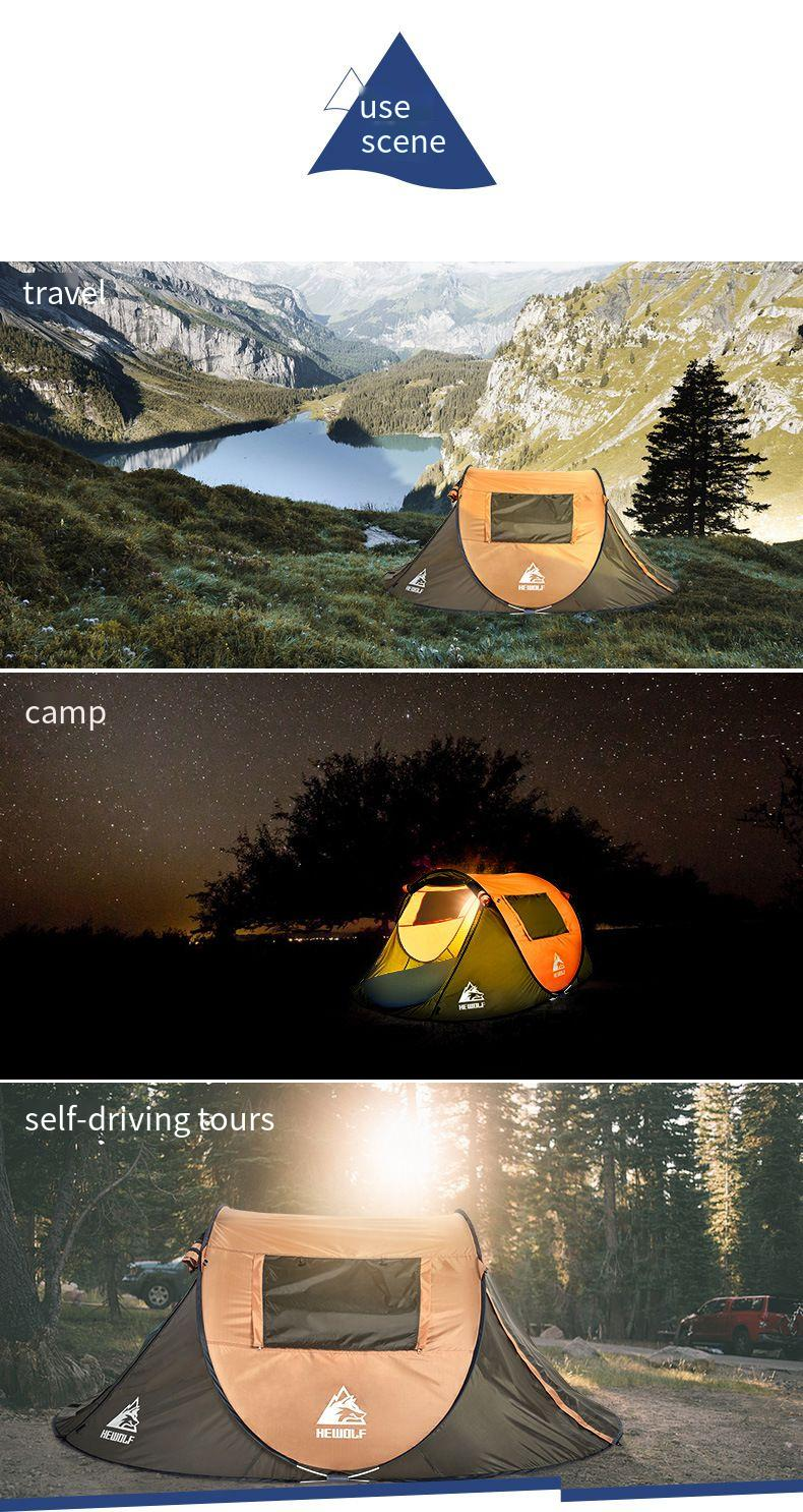 Outdoor Boat Shaped Tent Fully Automatic Sunscreen Hand Throwing Tent Outdoor Quick Opening Tent Camping Windproof Camping Tent_voghion.com