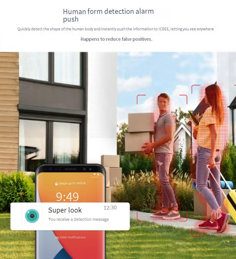 Beveiligingscamera met dubbele lens, wifi voor buiten, HD-kleuren, nachtzicht, geweerkogelkoppelingssysteem, tweerichtingsaudio, IP66 waterdicht, 24/7 opname, bewegingsdetectie_voghion.com