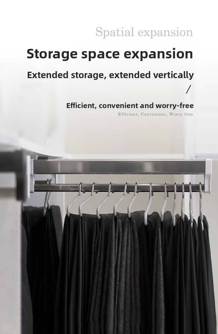 55cm Top-Mounted Extendable Closet Rod - Pull-Out Hanging Rail For Wardrobe Organization_voghion.com