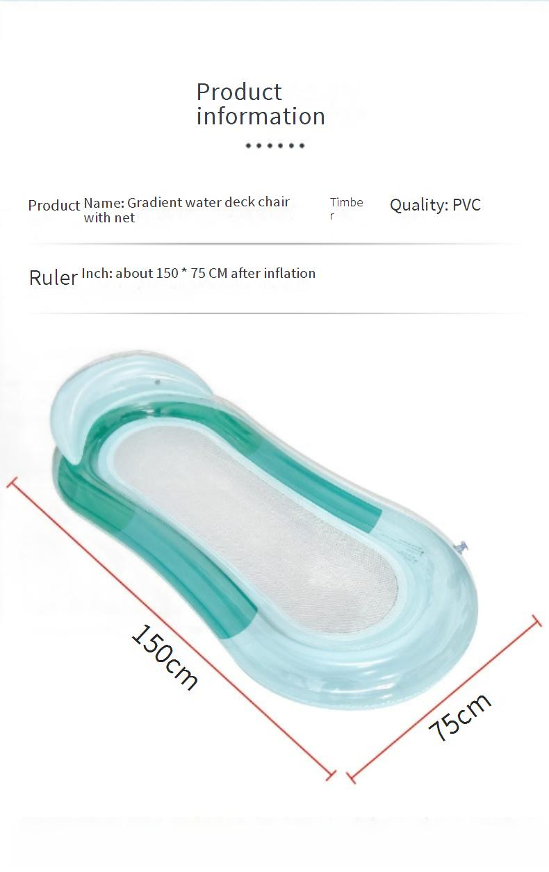Opblaasbare ligstoel in ombrekleur - dubbelzijdige rugleuning en ademend gaas - opvouwbare zwembadfloat voor volwassenen, 180 cm, snel drogend en robuust_voghion.com
