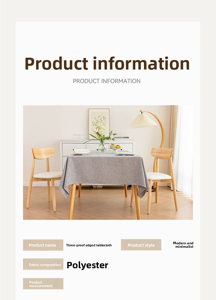 Wasserdichte Tischdecke aus Leinen – schmutzabweisend, waschbar, rechteckig, für Esstische, als Dekoration für Zuhause, Cafés und Küchen (40 x 60 cm/90 x 90 cm/90 x 140 cm)_voghion.com
