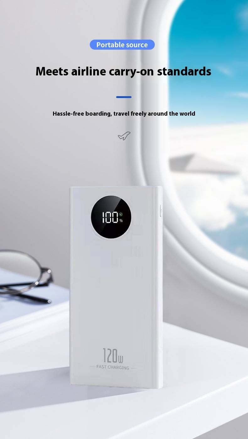 120W Super Fast Charging Power Bank 20000mAh, Portable PD QC2.0 External Battery With Digital Display, Compact & High Capacity For IPhone/Samsung_voghion.com