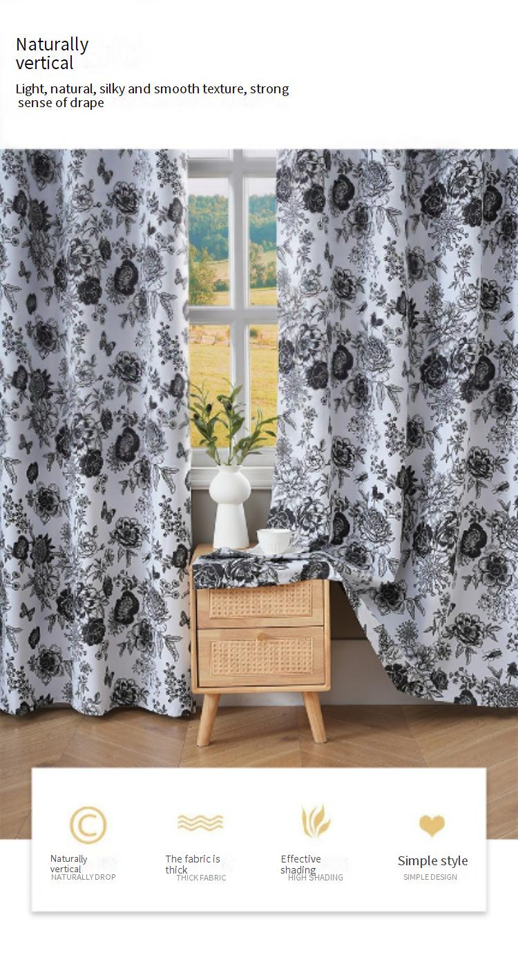 Blackout Curtains - 100% Light Blocking Polyester Eyelet Curtains For Bedroom, Living Room & Balcony - Modern Nordic Print_voghion.com