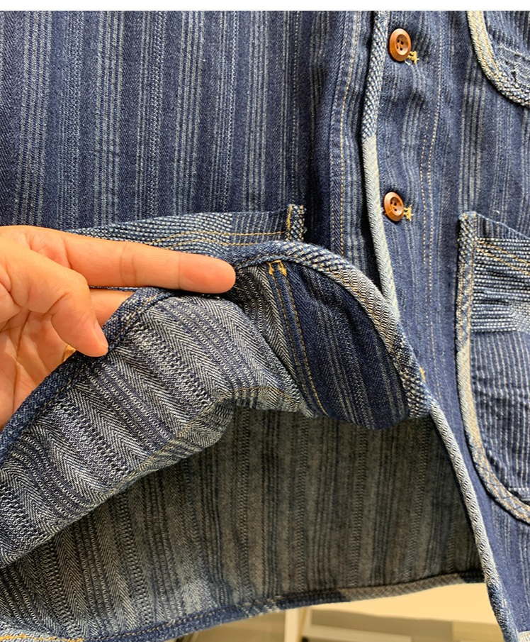 Men's Casual Denim Vest With V-Neck & Multiple Pockets - Loose Fit Unisex Workwear Jacket For Summer_voghion.com