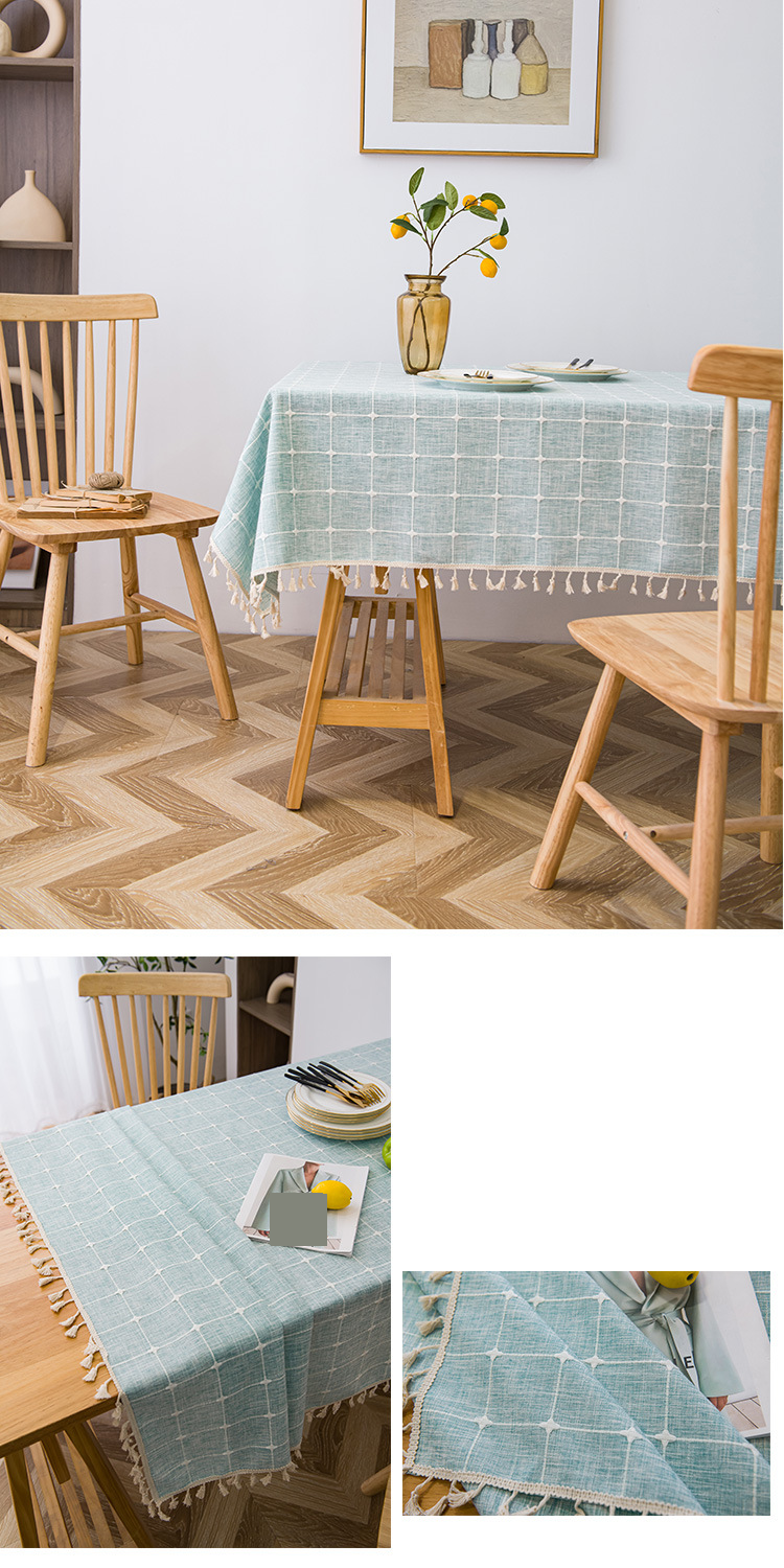 Scandinavian Polyester Tablecloth - Rectangle Dining & Coffee Table Cover, Dustproof & Heat-Resistant In Earth Tones (140x90cm/180cm/200cm/220cm)_voghion.com