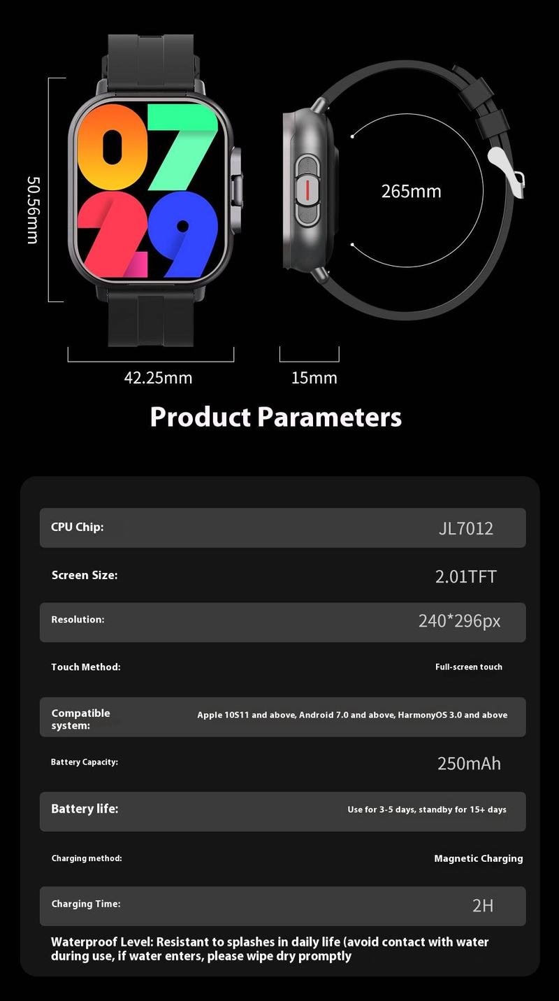 D8 Smartwatch With Bluetooth Calling & Built-in Wireless Earbuds, Full Touch Screen, Heart Rate/Blood Oxygen/Sleep Monitor, IPX6 Waterproof_voghion.com