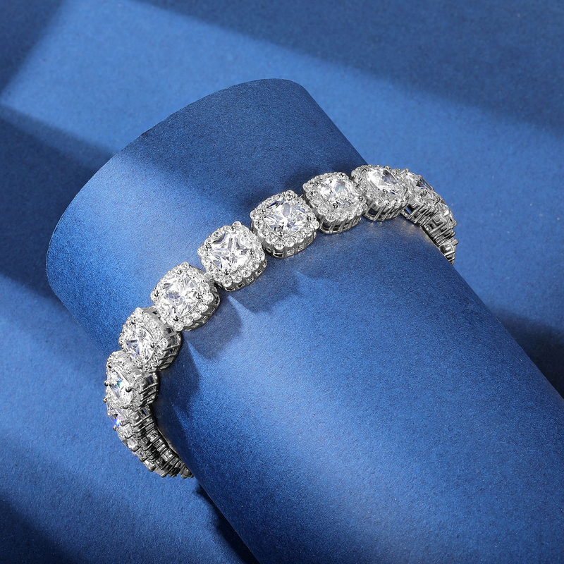 Women's Jewelry 9mm Tennis Bracelet With Cuban Link And Flip Lock Closure, Heavy Duty Design, Diamond Accents, Gold And White Gold Options_voghion.com