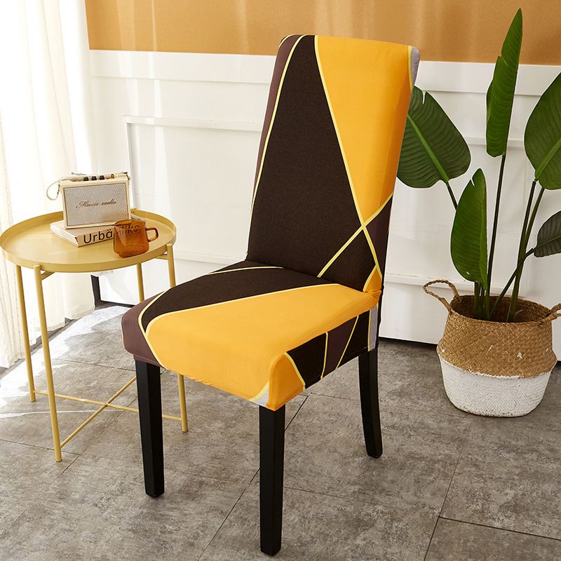 Stretchable Chair Covers Set - Universal Fit For Dining Chairs, Office & Home Decor - Modern Geometric Patterns, Soft Polyester Spandex Fabric_voghion.com