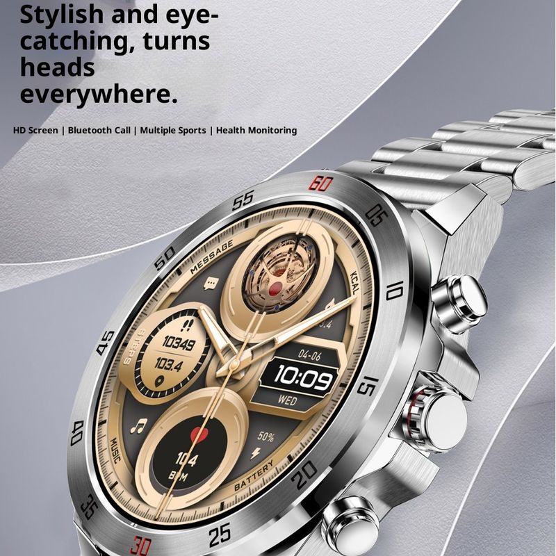 NX1PRO Smart Watch With Bluetooth Calling, AMOLED Display, Heart Rate & Blood Pressure Monitor, 1.43" Screen, Waterproof, Compatible With Android_voghion.com