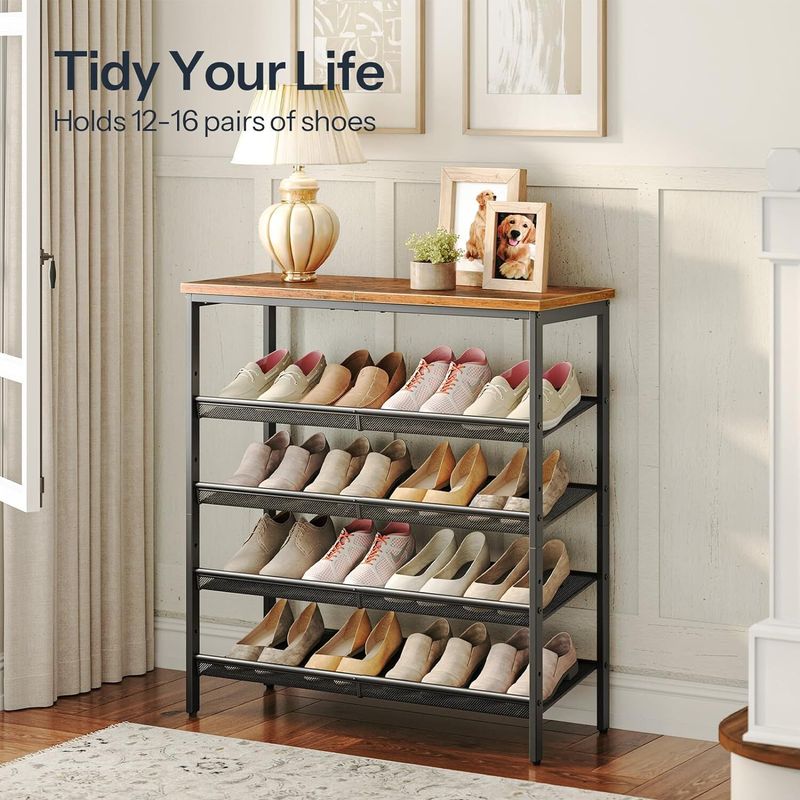 HOOBRO Shoe Rack Shoe Storage Organizer/Coat Rack Stand Entryway Storage Shelf_voghion.com