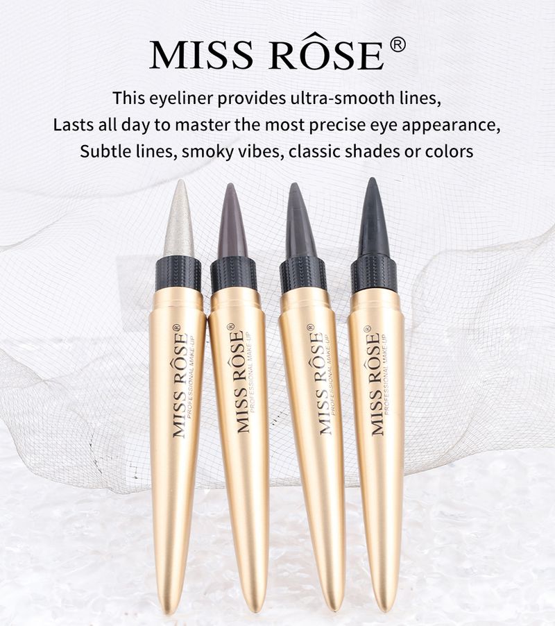Missrose Cool Black Rich Eyeliner Delineador Colorido À Prova D'Água Não Borra Caneta Delineadora_voghion.com