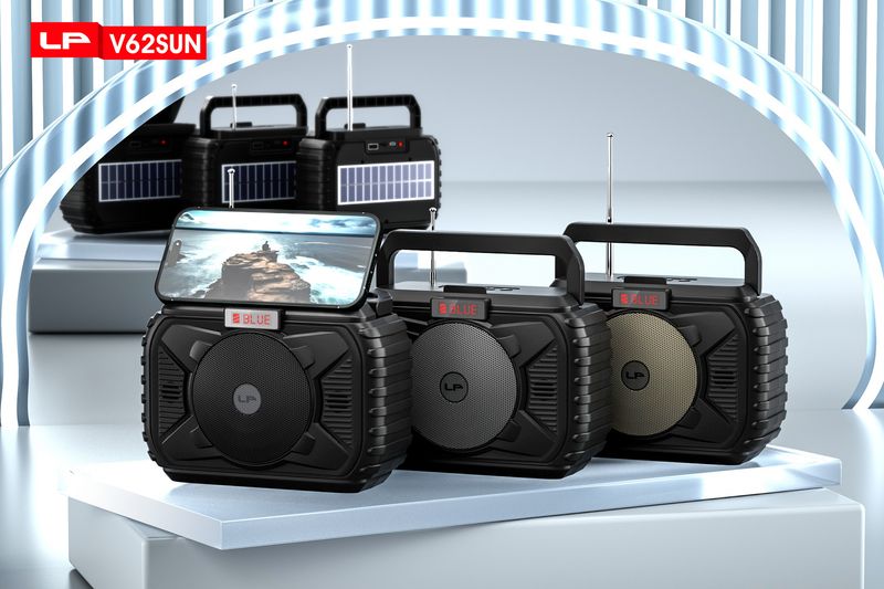 LP-V62SUN Ny Bluetooth-högtalare Mini-insatskort Utomhus Solpanel Laddningsantenn Radio Nödström_voghion.com