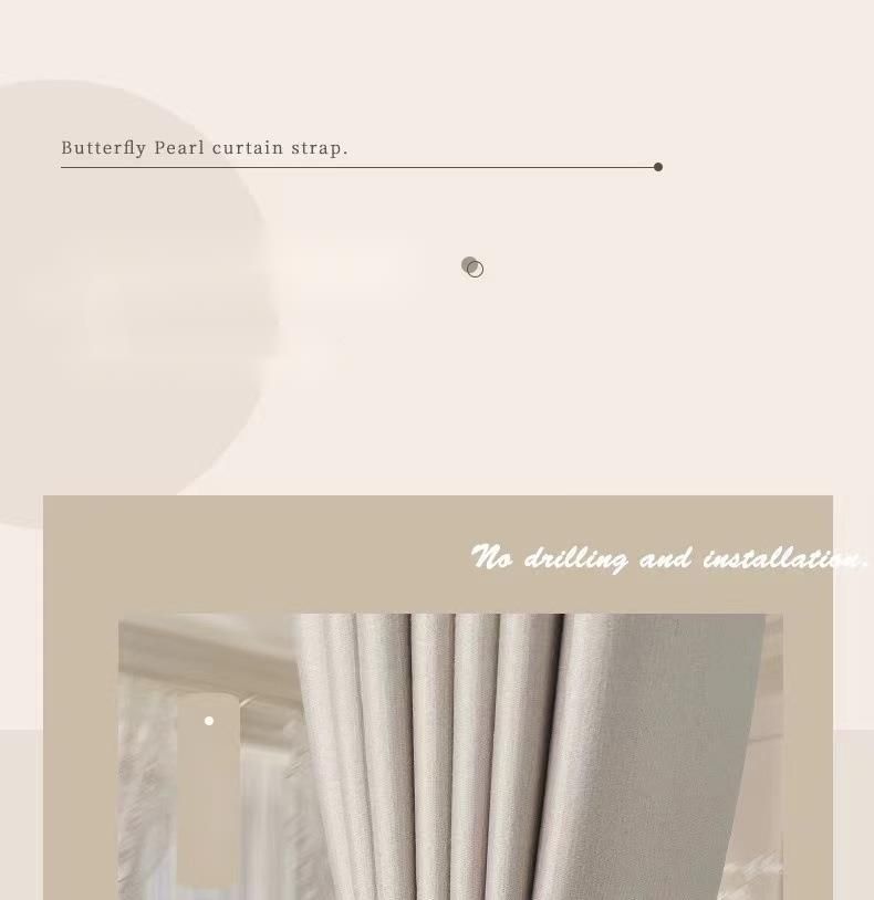 Creative New Simple Pearl Bow Curtain Tie No-Drill Magnetic Buckle Light Luxury_voghion.com